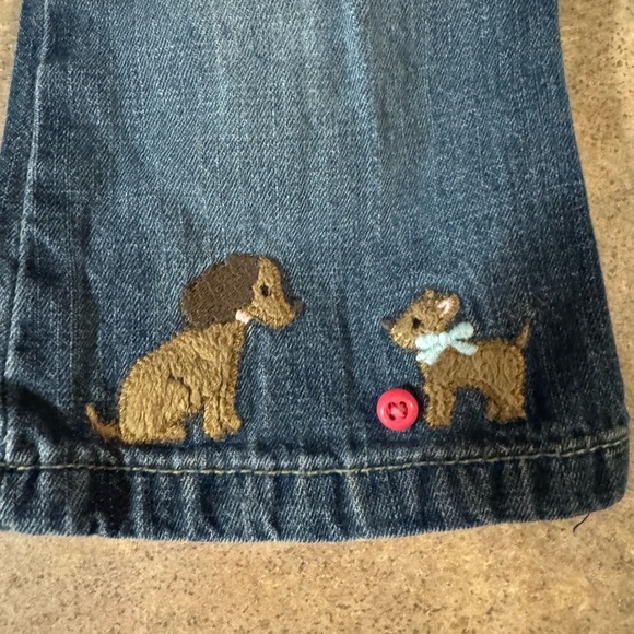 Gymboree - Baby Denim Jeans with Embroidered Dogs, Size 6-12 Months - Picture 2 of 5